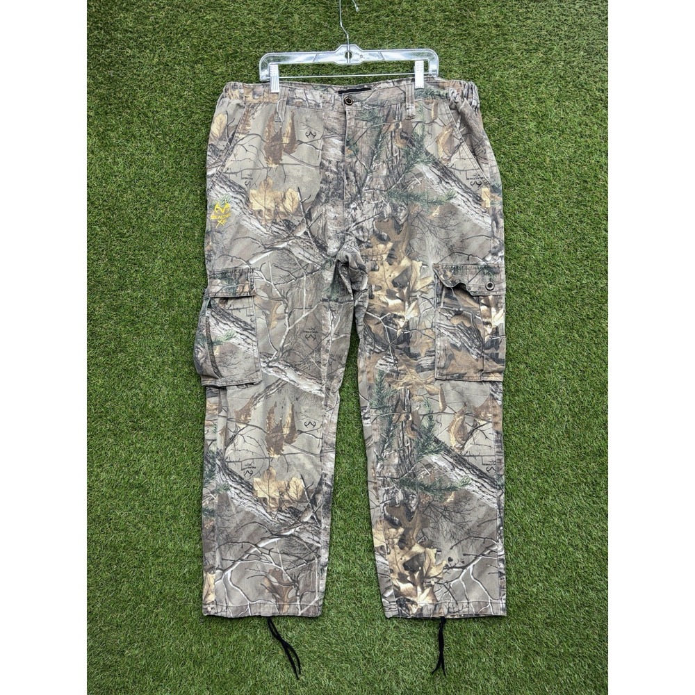 Vintage Realtree Camo Pants Mens XL Cargo Hunting Adjustable Waist USA Made Work